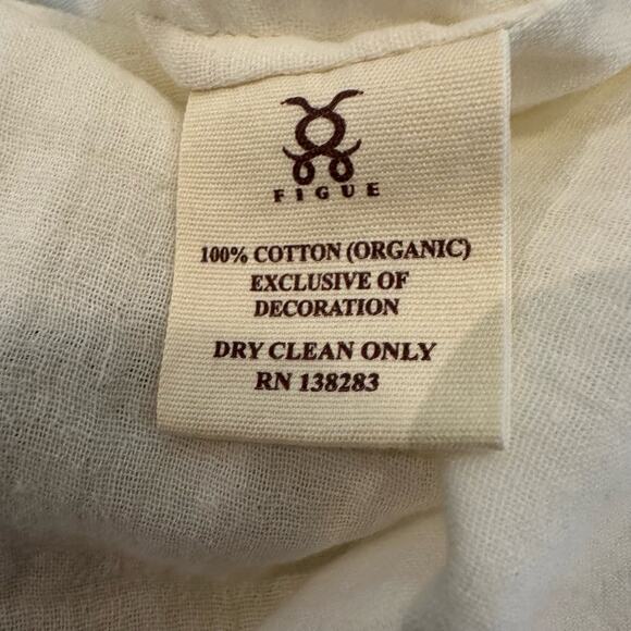 Figue Cream Blue Embroidered Boho Peasant Top with Tassels sz S NWOT $428 - Picture 10 of 10